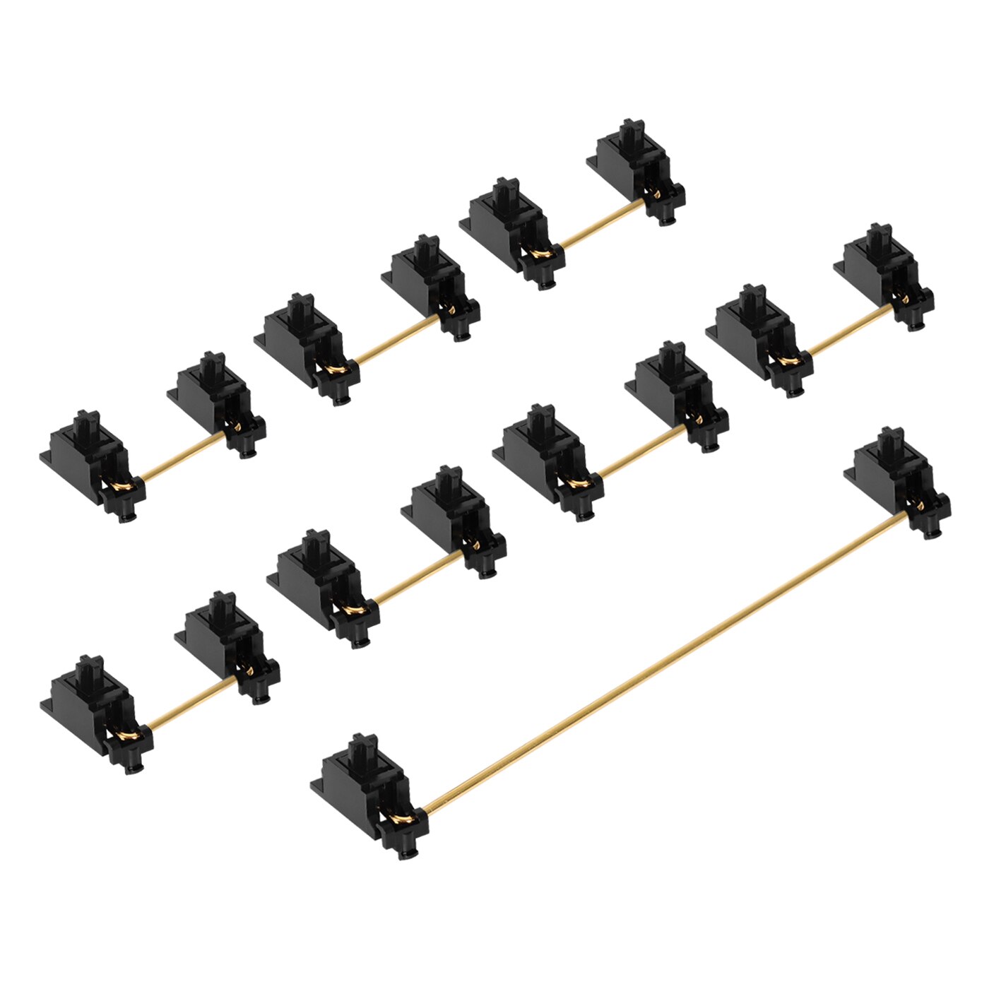 DUROCK-estabilizador de barra espaciadora de montaje en PCB, negro, dorado, V2, 2u, 6.25u, 7u, cables chapados en oro: V2 7x2u 1x7u