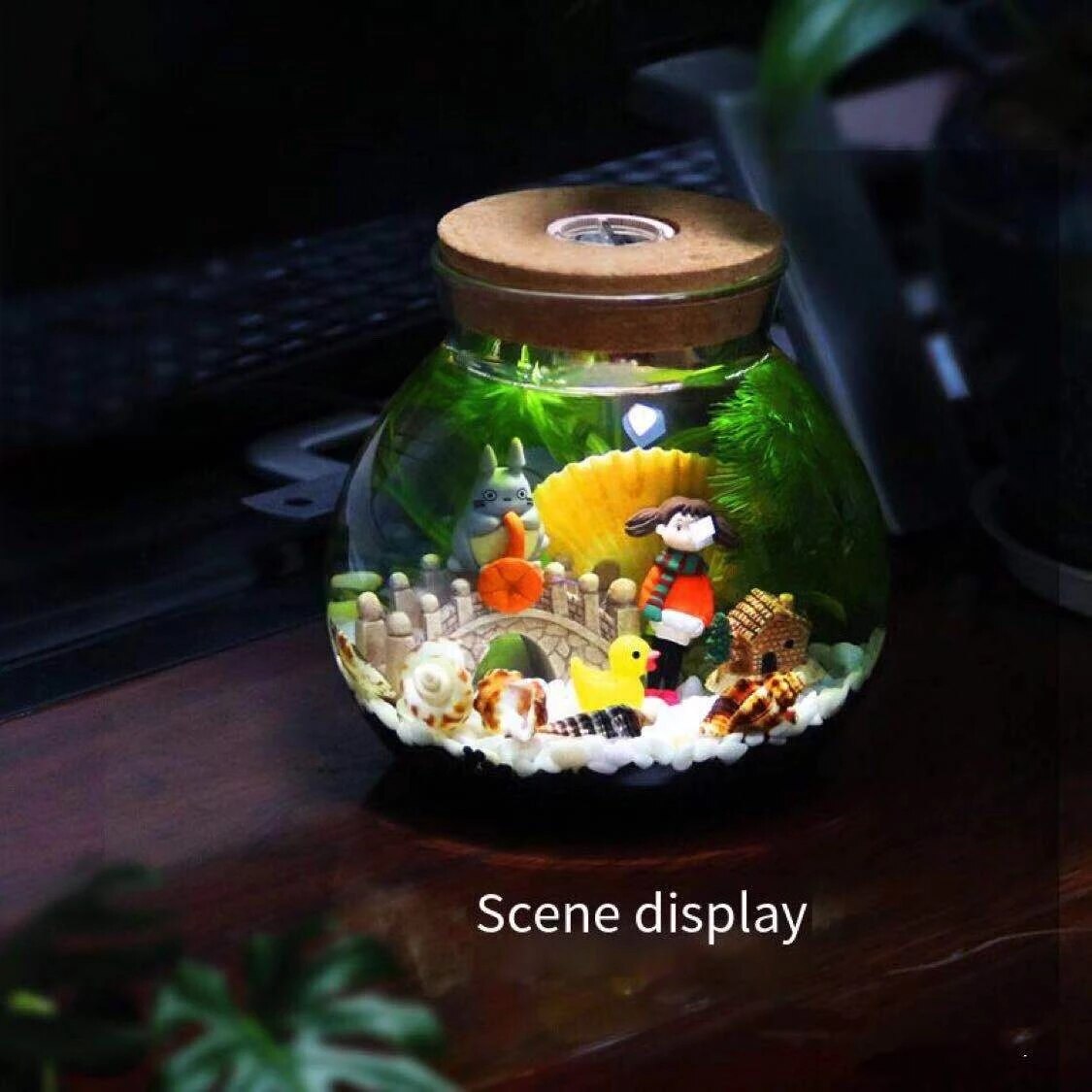 Acuario pequeño para peces, botella ecológica de vidrio para paisajismo, mirador, accesorios para acuarios