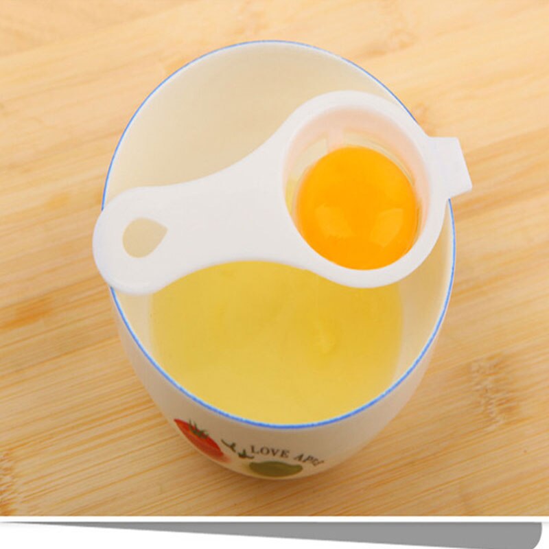 Handige witte eidooierscheider, eierscheider van voedselveilig plastic, duurzame eierextractor, filterzeef, keukengadgets