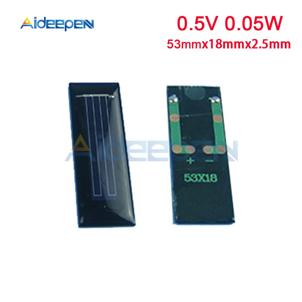 Solpanel 0.05w 0.6w 1w 1.5w mini solcelleanlæg diy til solceller batteri mobiltelefon oplader 0.5v 6v 9v hjemmebelysning: 0.5v 0.05w