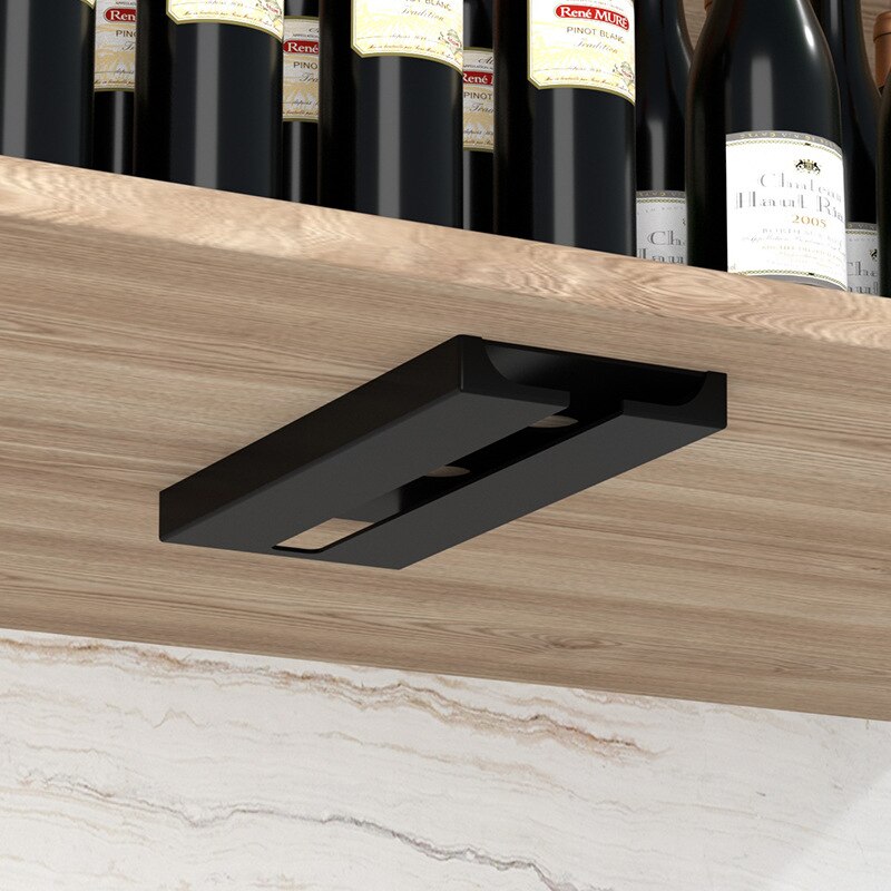 Carbon Steel Wine Rack Wine Glass Rack for Holder Glasses Storage Bar Kitchen Cup Hanging Bar Restaurant Cabinet Hanger Shelf: Black 1