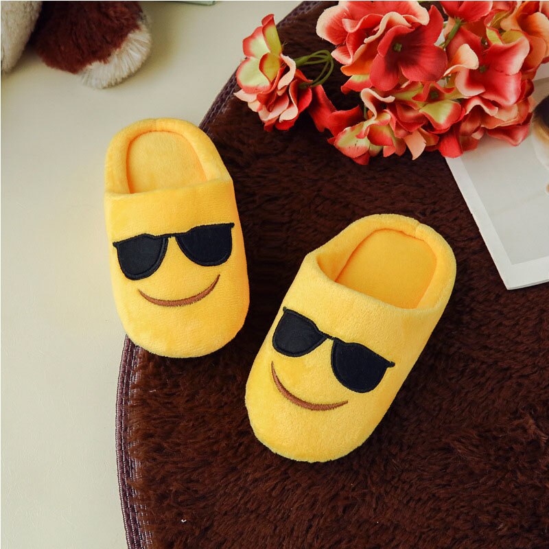 Pantufa infantil de algodão, chinelo de casa para meninos e meninas, rasteirinha engraçada e confortável para bebês dentro de casa: Glasses / Insole 22cm