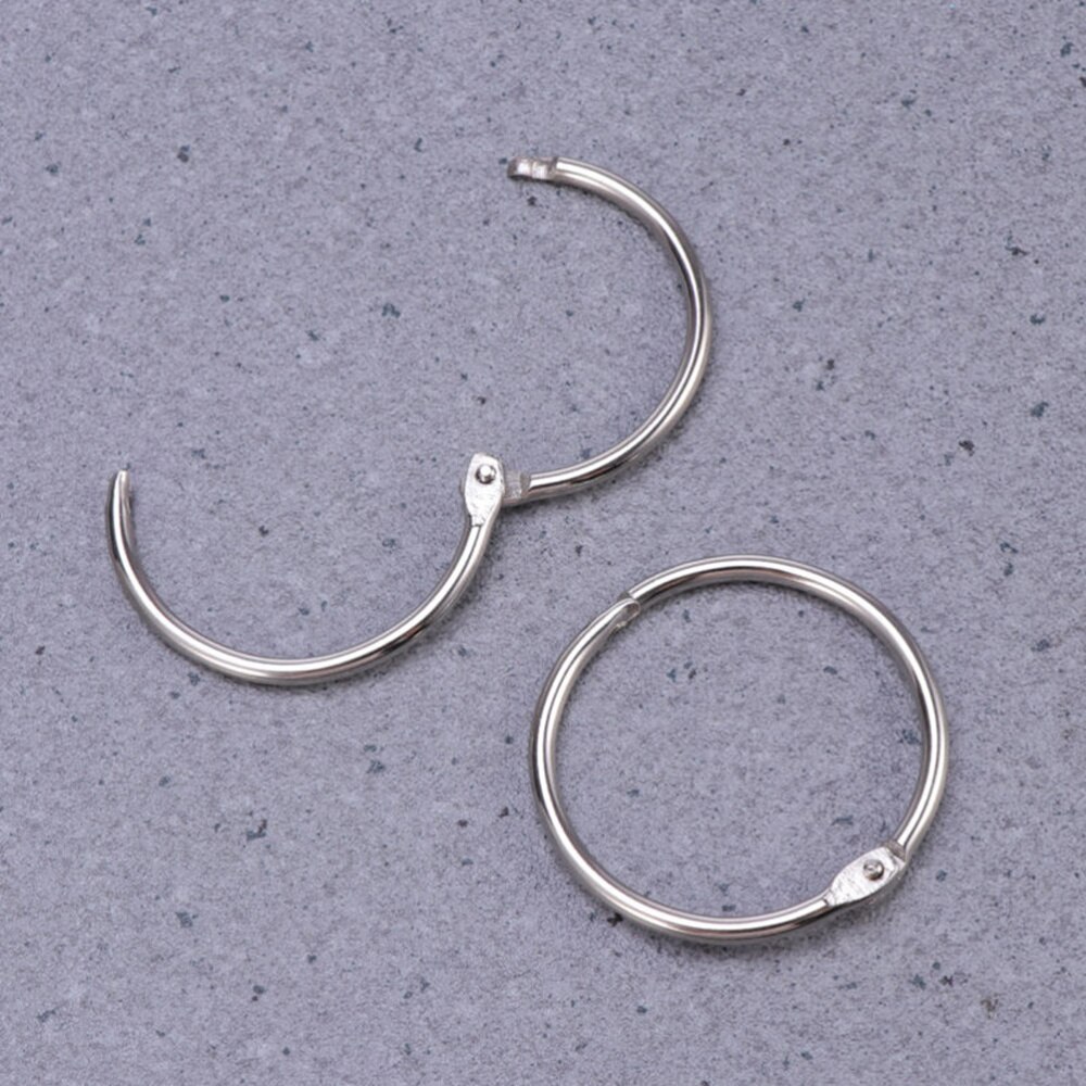 50pcs Loose Leaf Binder Rings Metal Scrapbooking Book Ring Keychain Clip Holder for Photo Paper Organization(Inner Diameter:25mm