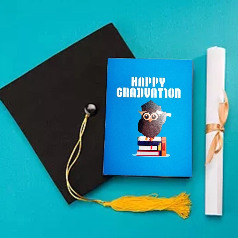 3D Happy Graduation Pop up Card Blessing Message Greeting Cards for High School College Students Graduate Congratulations