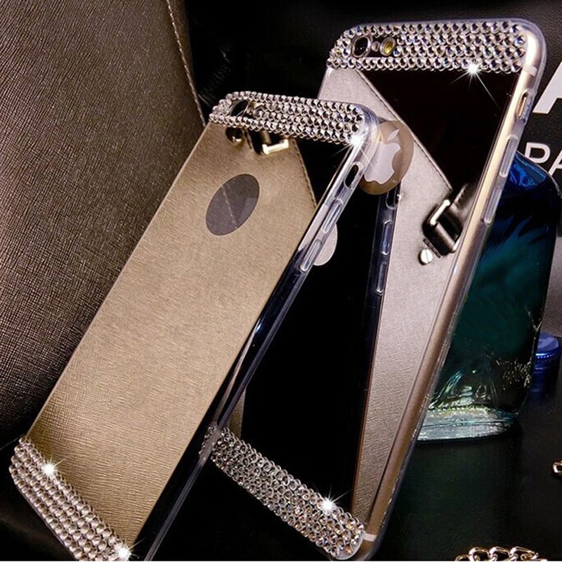 Specchio di Lusso 3D Cassa Del Rhinestone per Huawei P30 Pro P20 Lite Molle Della Copertura di Tpu per Huawei Nova 3 3i 2 2i Telefono Custodie Diamante