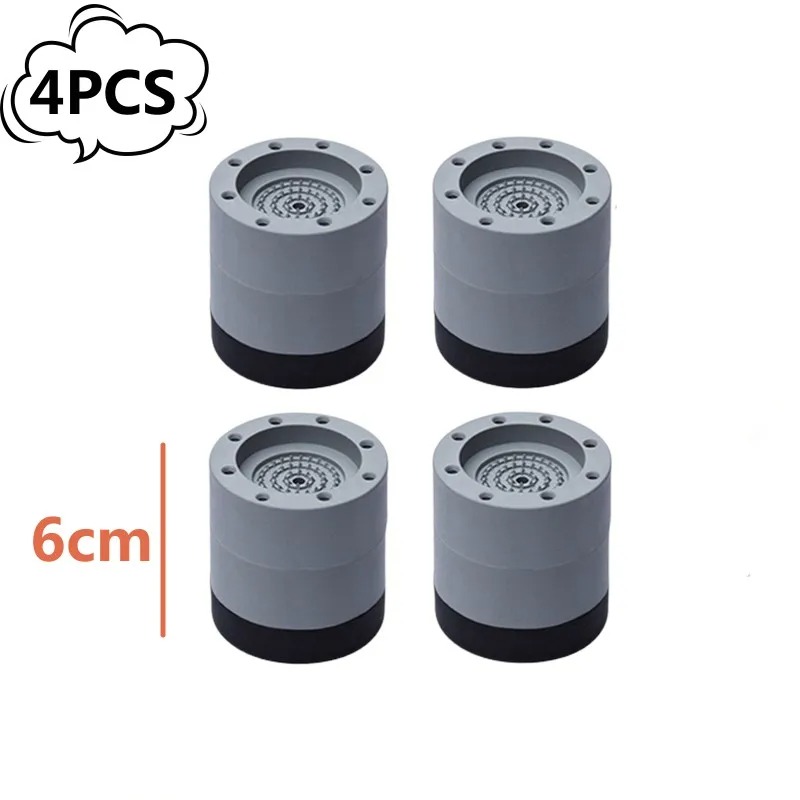 4 stuks anti-vibratie pads voor wasmachines, plastic pootjes, universele stille antislipmat, anti-vibratie pad, pootbasis: Zwart-wit