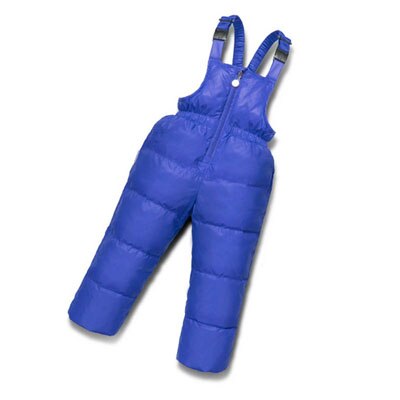 Baby Boys Girls Winter Down Pants Children Thicken Overalls Outerwear Toddler White Duck Down Pant Kids Warm Trousers Jumpsuit: Royal Blue / 3T