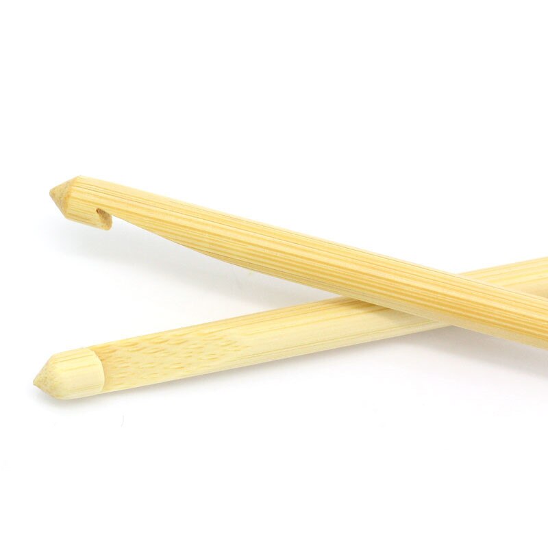 Juego de ganchos de ganchillo de doble punta, de bambú Natural de 5mm, para tejer a mano, 16cm(6 2/8 ") de largo, 5 unids/set por juego
