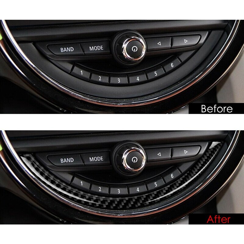 Real Carbon Fiber Voor Mini Cooper F55 F56 Console Navigatie Screen Frame Trim