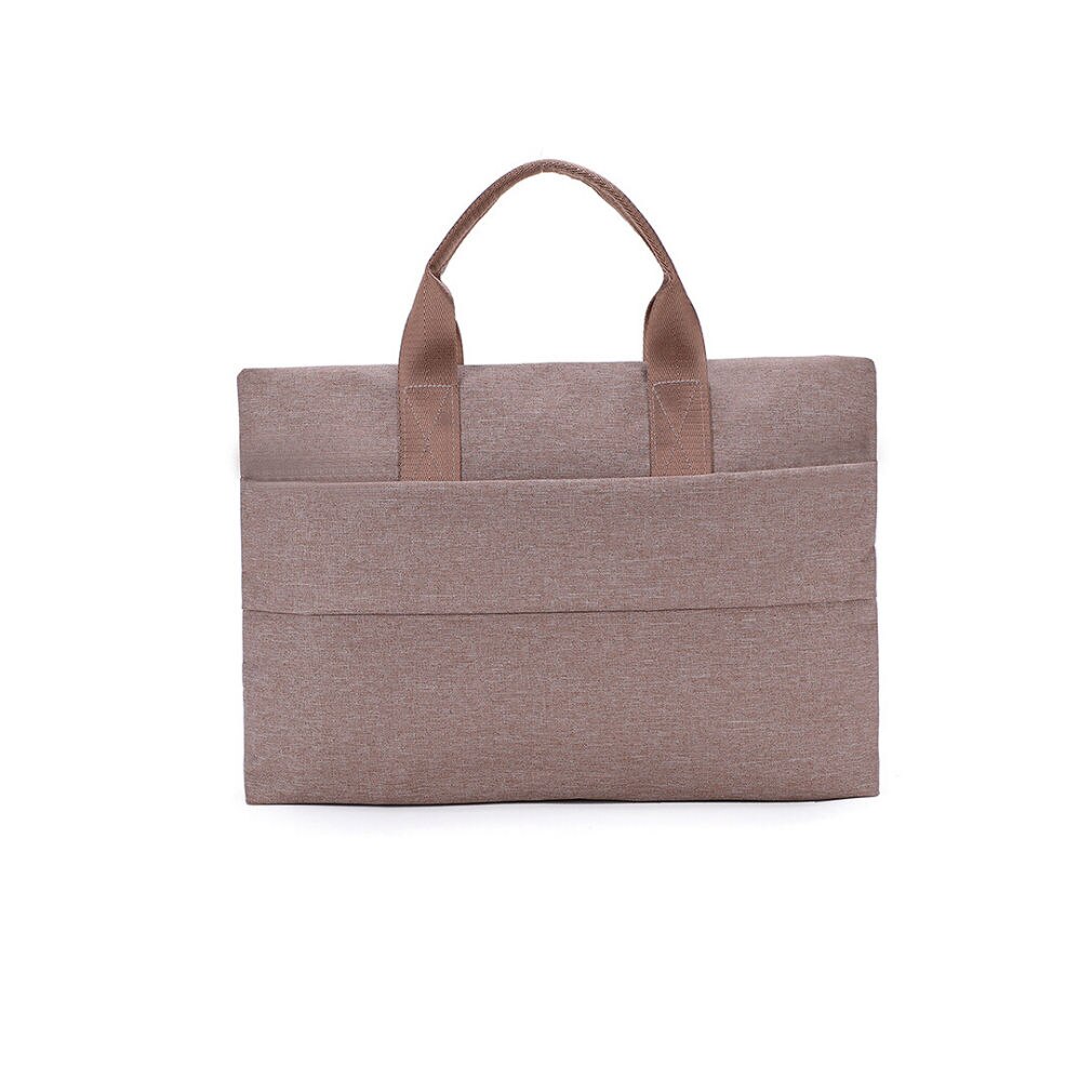 Grote capaciteit unisex laptoptas handtas lichtgewicht een-schouder aktetas zakelijke casual dossier notebook tas voor 13 inch tote: Beige