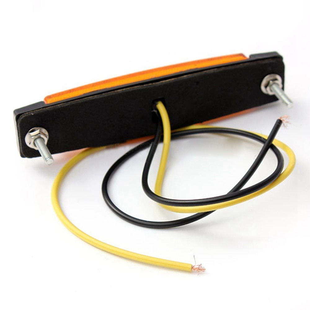 10Pk 6-LED 24V Orange Amber Side Marker Indicators Lights Trailer Truck Lamp Premium ABS Car Accessory