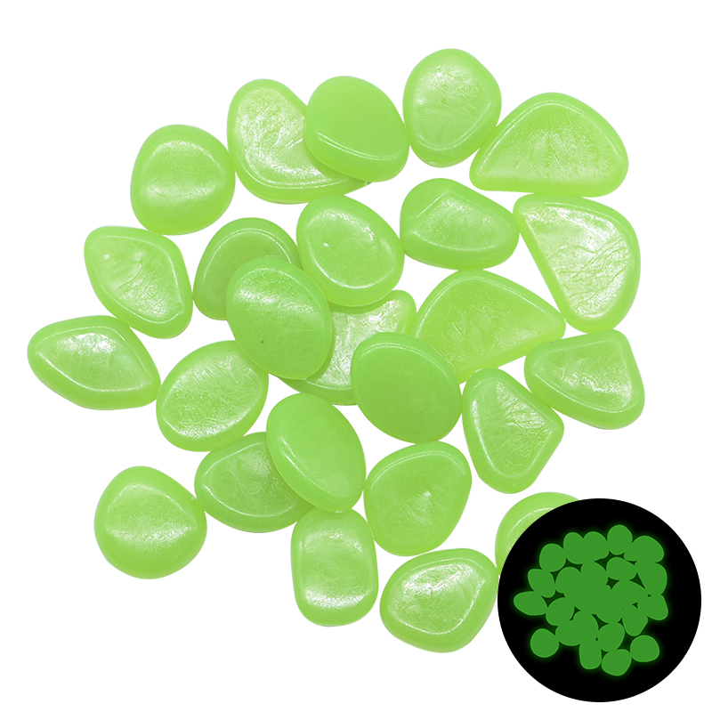 Pierres fluorescentes qui brillent dans le noir, 25 pièces, cailloux lumineux, pour le jardinage de la maison, la piscine, le Bar, la décoration d'aquarium: B03