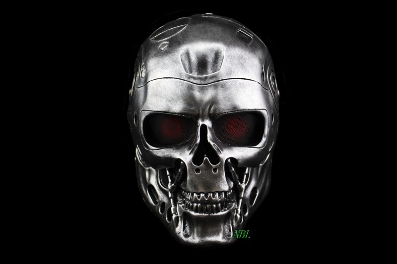 Djævelens rædsel terminator harpiks maske nyeste robot skræmmende anonyme masker voksne fuld ansigt mascaraer halloween 2 farver tilgængelige