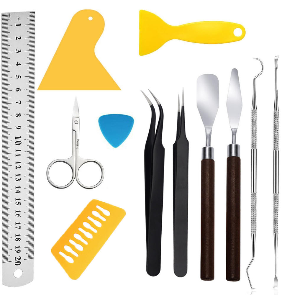 11 Pieces Craft Vinyl Weeding Tools Set Basic Vinyl Tool Kit for Weeding Vinyl Silhouettes Cameos Lettering: B