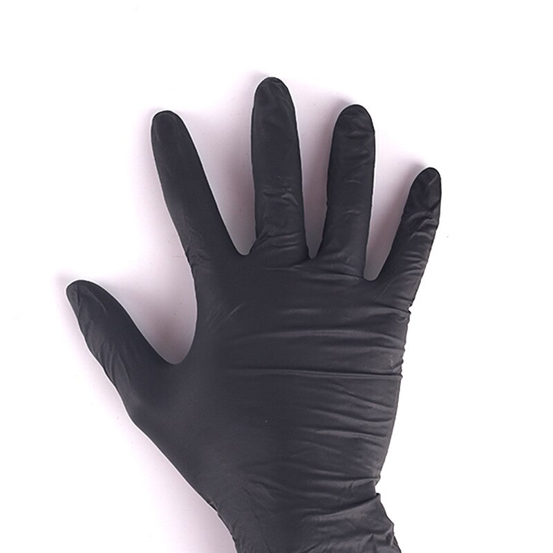 100 pièces noir gants jetables Latex vaisselle cuisine travail médical jardin gants universel pour gauche et droite