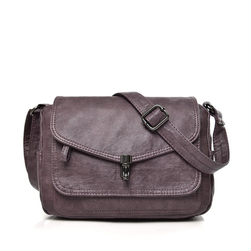 Lederen Portemonnees En Handtassen Vrouwen Schoudertas Luxe Handtassen Vrouwen Tassen Crossbody Tassen Voor Vrouwen: Retro Purple