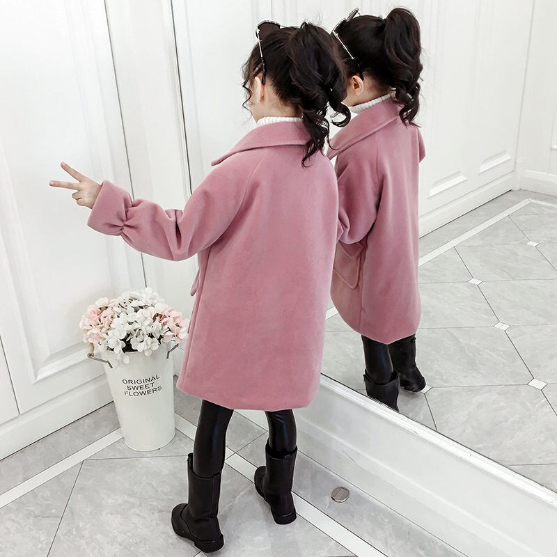 Jacke Für Mädchen Reine Farbe Mädchen Lange Jacke Warme Jacke Für Kinder Winter Teens Kleidung Für Mädchen 4 5 7 9 11 13 jahre Oberbekleidung