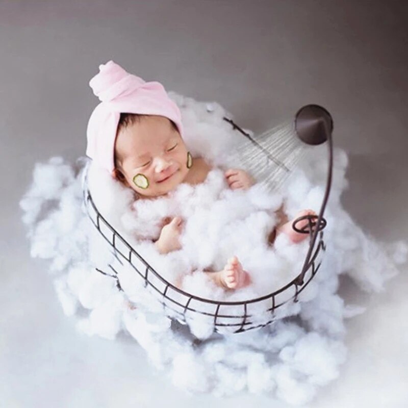 Baby Photography Auxiliary Frame Iron Basket Shower Bathtub Props Newborn Photography Prop Posing Studio Accessori Fotografi