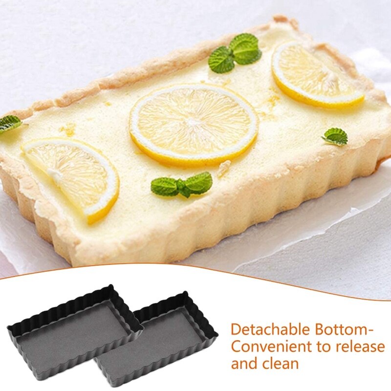 ! Mini Tart Pan Square 4 Inch With Removable Bottom Quiche Pan Nonstick Quiche Pie Pan 6 Pack For Baking Quiche Cake