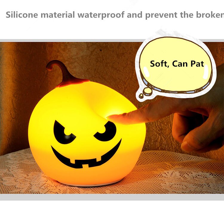 Unique Halloween Pumpkin Shape With 3 Different Lighting Modes Colorful Led lighting toy with 1200 mAh Li battery