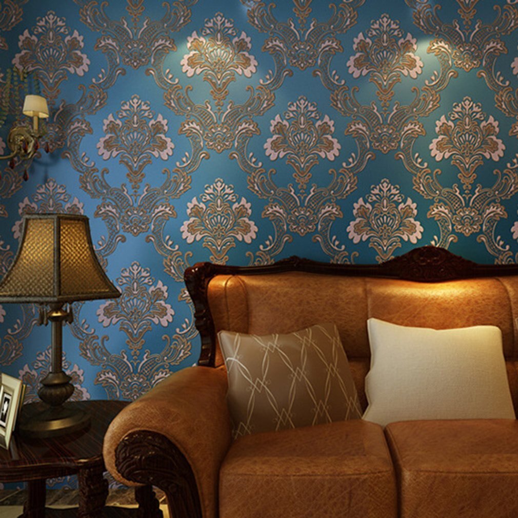 Europese Stijl Vliesbehang Drie-Dimensionale Reliëf Behang Woonkamer Slaapkamer Tv Achtergrond Muur