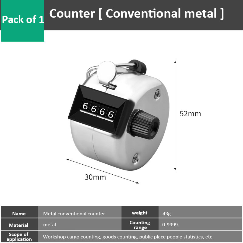 Metal Handle Tally Counter 4-Digit Number Clicker Counter Manual Mechanical Counters Clickers Pitch Counter for Coaching Fishing: army green