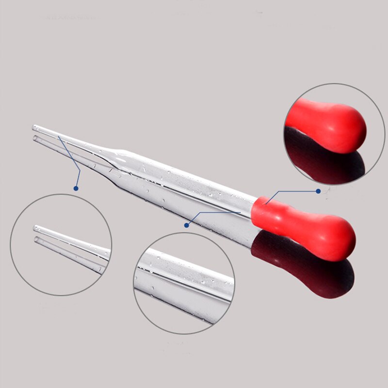 20 pieces/lot Glass Dropper with Red Cap Laboratory Pipette 10/12/15/18cm
