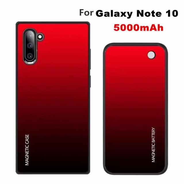 Funda magnética para Samsung Galaxy Note 10 Plus, batería de carga inalámbrica, 5000mAh: Red For Note 10