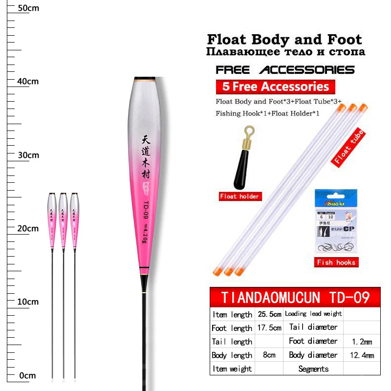3 uds Nano flotador luminoso cuerpo flotador pie + 3 uds tubos + 1 ganchos de bolsa + 1 flotador cuerpo de boya sin cola No batería CR425 aparejos de pesca: plum