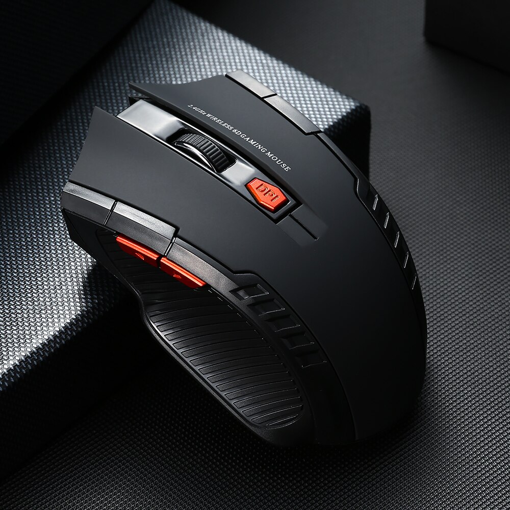 2.4G Gaming Mouse Wireless Optical Mouse Game Wireless Mice with USB Receiver Mouse for PC Gaming Laptops: Black