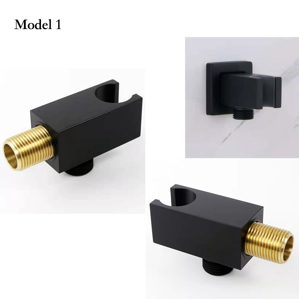 Solid Brass Bathroom Shower Head Connector /Holder with Water Outlet, Wall Mounted Connector Bracket For Shower Accessories