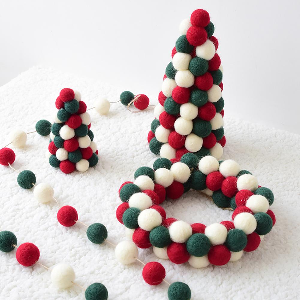 Ull filt jul krans dörr dekoration hängande prydnad mini julgran krans bordsskiva prydnad advent krans