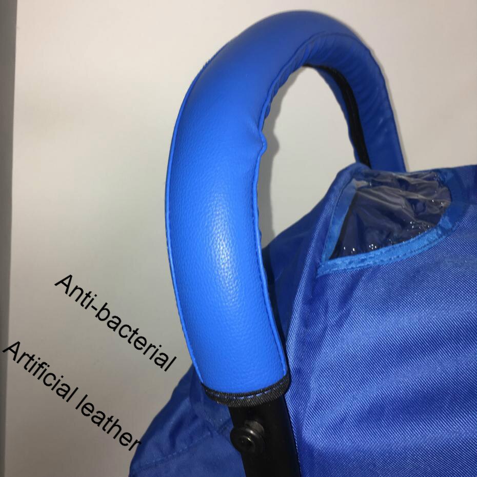 Accesorios para cochecito de bebé, silla de ruedas con asa, reposabrazos de cochecito de bebé, funda protectora de Pu para cochecito de bebé babyzen yoyo yoya: Azul