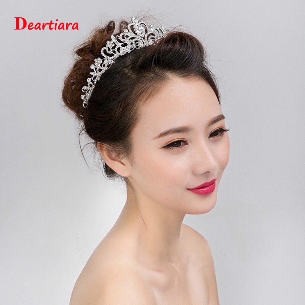 Women Wedding Bridal Tiaras Princess Austrian Crystal Prom Hair Crown Rhinestone Headband Hair Accessories Headpiece