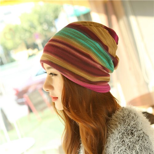 Popular Winter Hat Women Knit Slouchy Beanie Girls Bonnet Skull Baggy Warm Female Scarf Gorro Feminino Inverno Cap