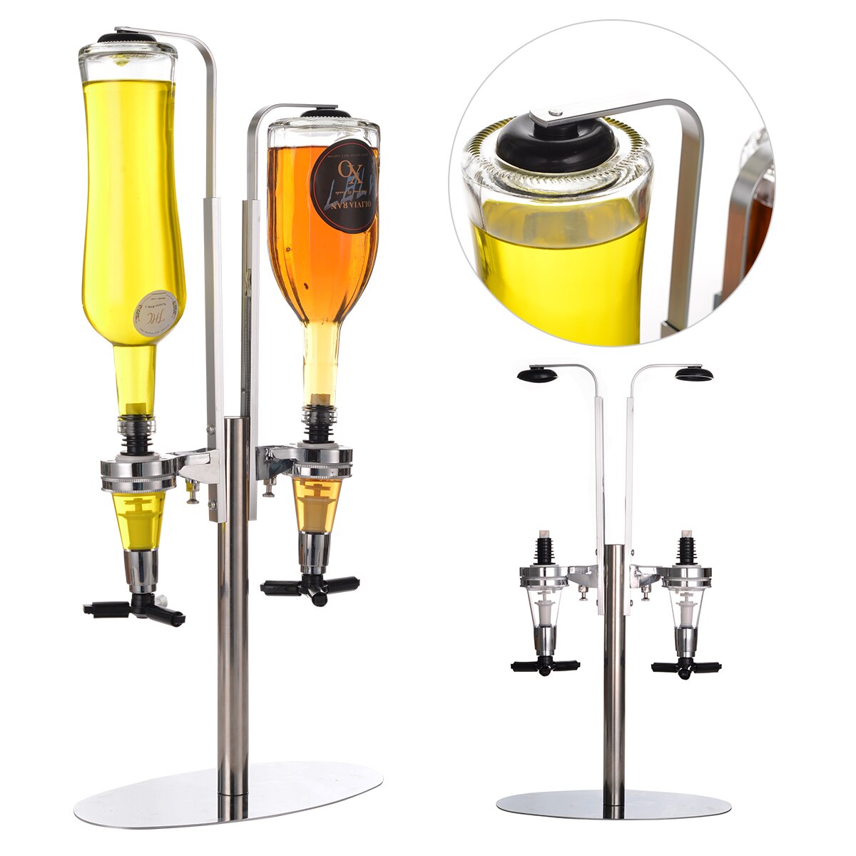 2- pullo baari juoma viina-annostelija pyörivä pidike alkoholijuoma shot cocktail shaker, pyörivä viski-annostelija viiniteline