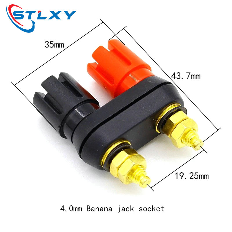 Banankontakter par terminaler röd svart kontakt förstärkare terminal bindande post banan högtalarkontaktuttag