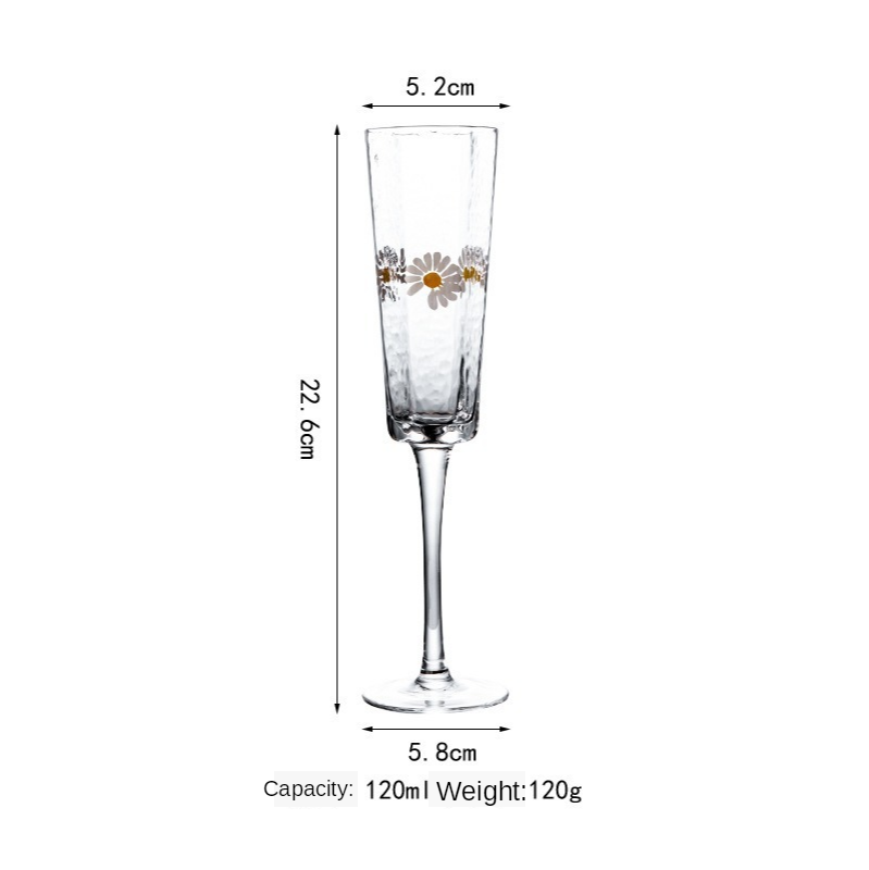 Hexagon shpae glas kop japansk stil hammer øje mønster guldkant champagne whisky vin glas husholdningsstænger glas vandglas: 6