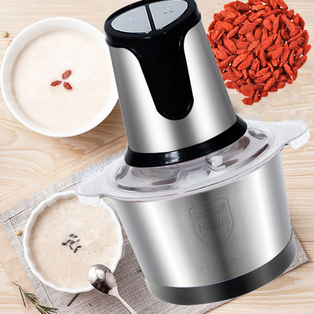 Household meat grinder Food Chopper Stainless Steel Food Processor for Meat Vegetables Fruits 4 Sharp Blades