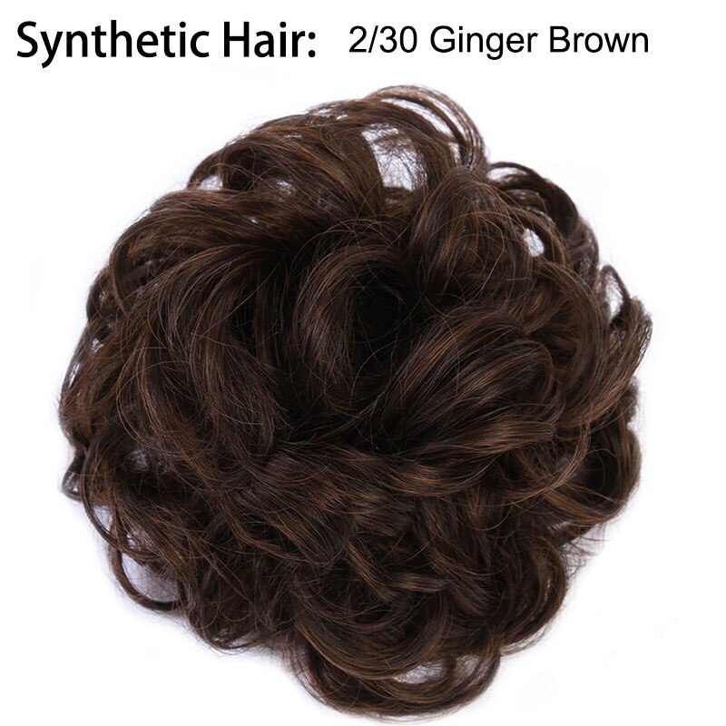 Extension capillaire Chignon élastique bouclée, Postiche Afro à Clip, Postiche Chignon synthétique, coiffure décoiffée, coiffure pour mariage, Q7: 2-30
