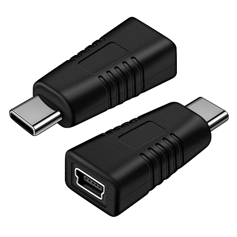 Metal Universal Otg Mini 5 Pin USB Adapter B Male to USB Type C Female Data Transfer Connector for GoPro MP3 Digital Camera GPS: Yellow