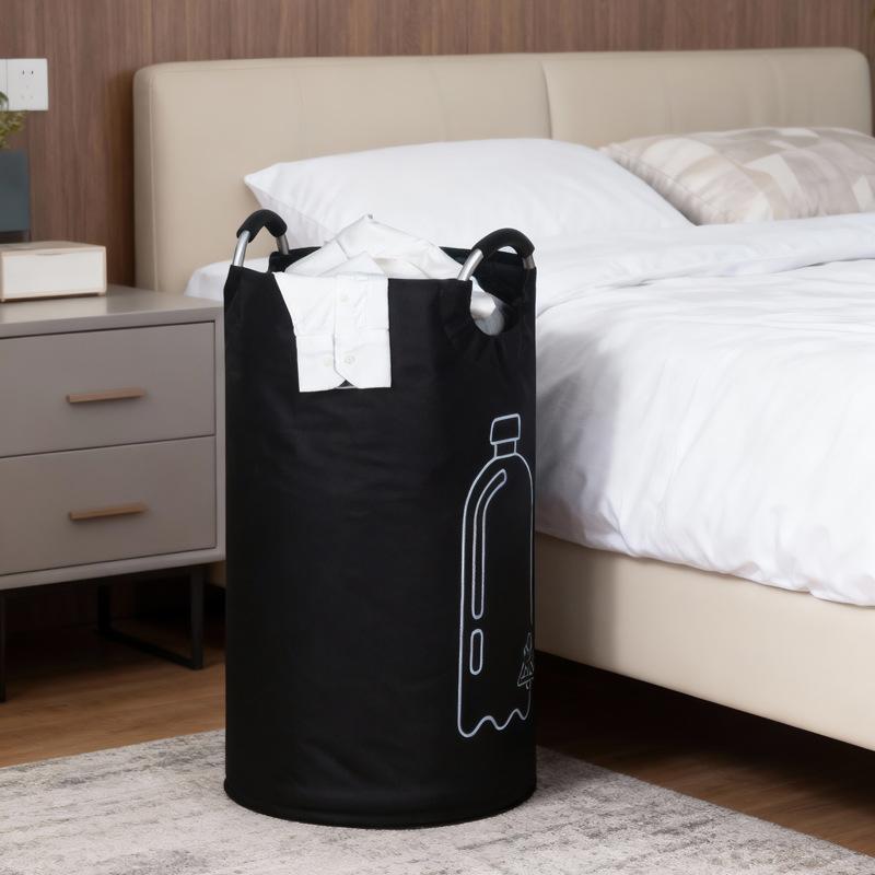 [THG] Large Capacity Empty Bottle Storage Basket With Aluminum Handle 82L Wastewater Bottle Collector Bag Folding Recycling Bin