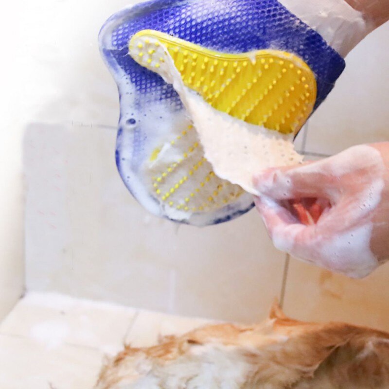 Rubberen handschoen voor het verwijderen van dierenharen, voor honden, paarden en katten, voor het wassen en masseren van dieren, voor het reinigen van katten, voor het verzorgen van dierenharen en voor het wassen van dieren.