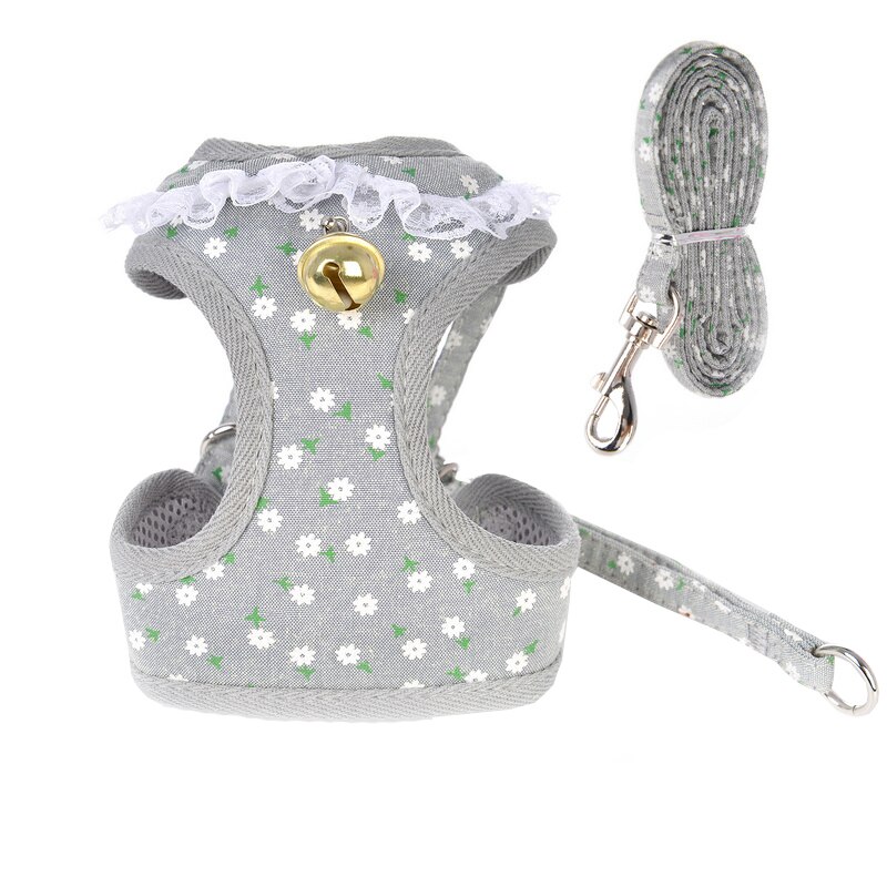 Cute Pet Vest Harness for Small Dogs Chihuahua Pug Harnesses With Bell Puppy Pet Cat Walking Harness &amp; Leash Set Pets Supplies