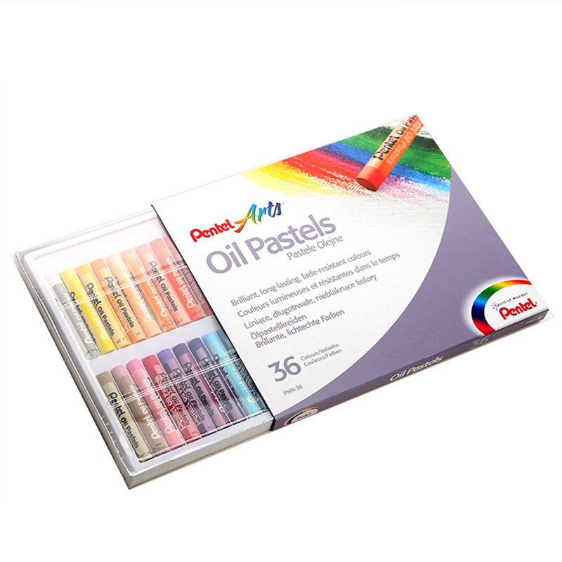 Pentel phn 12/25/36/50 farver runde farveblyanter til børn sæt bløde olie pasteller tegningstegn til børn: 36 farver