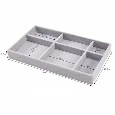 Samt Schmuck Vitrine fallen Armbinde Ohrring Ringe Kasten Organizer Aufbewahrung Halfter DIY stapelbare Schmuck Schublade Vitrinen: MULTI