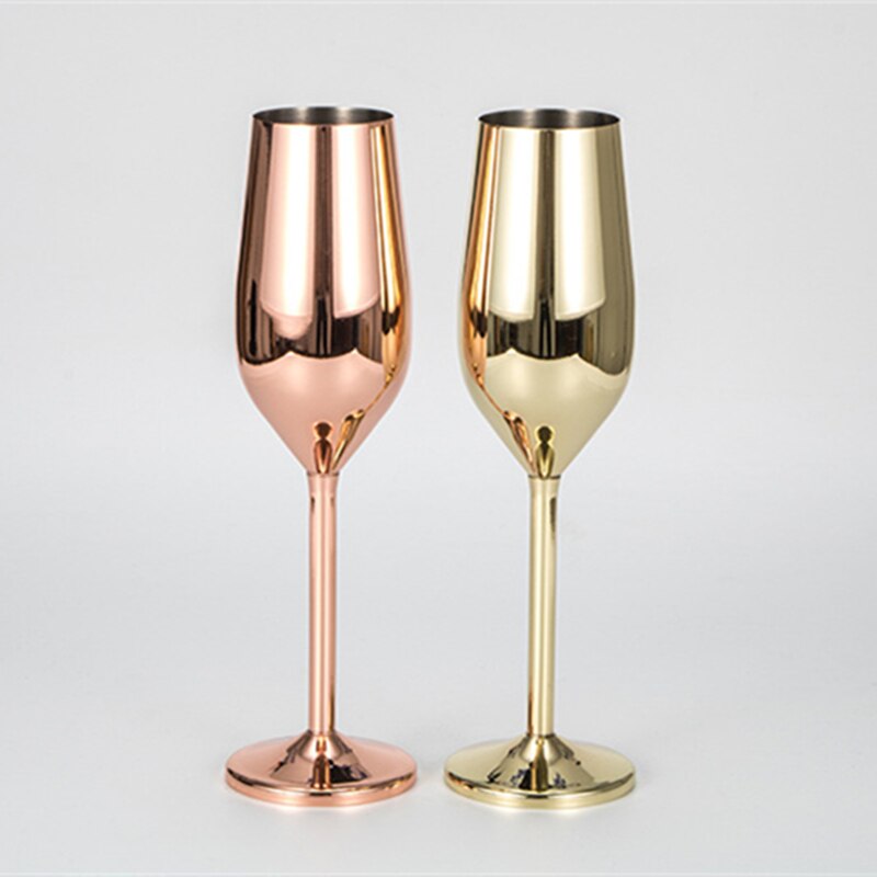 Champagne Glasses Brushed Gold Wedding Toasting Champagne Flutes Shatterproof Stainless Drink Cup Party Marriage Wine