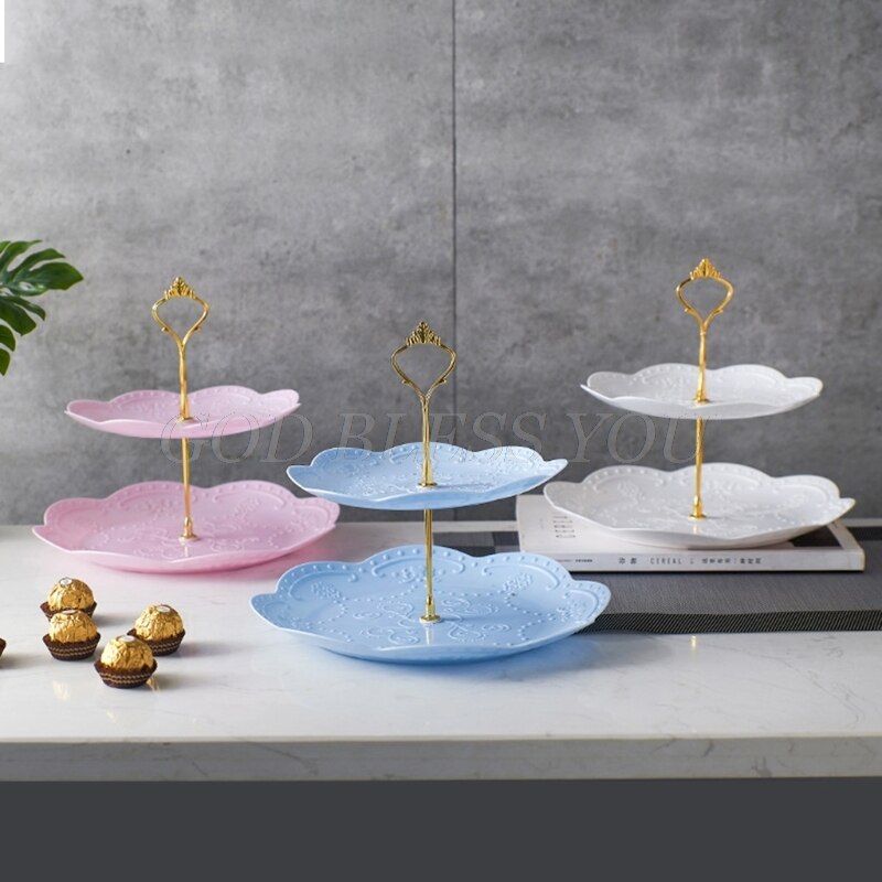 Afneembare Cake Stand Europese Stijl 3 Tier Gebak Cupcake Fruitschaal Serveren Dessert Houder Wedding Party Home Decor
