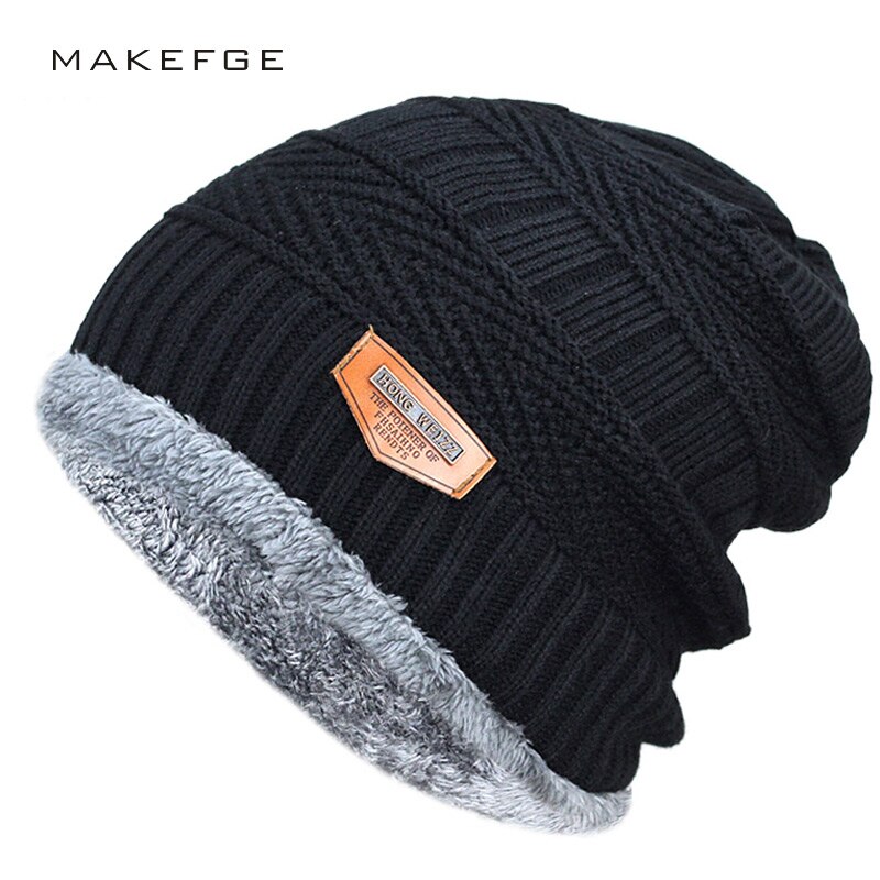 Cappello invernale da uomo 2020 cappelli neri lavorati a maglia moda cappello autunno spesso e caldo e berretto Skullies berretto berretti a maglia morbidi cotone