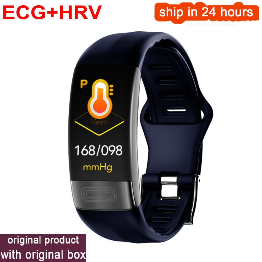 Smartband P11 Ecg Slimme Band Horloge Hartslagmeter Ppg Smart Armband Bloeddruk Waterdicht Polsbandje: Blauw